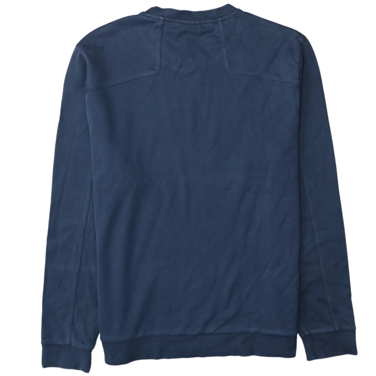 Hugo Boss Men's Blue Logo Crew Neck Cotton Sweatshirt - Size L