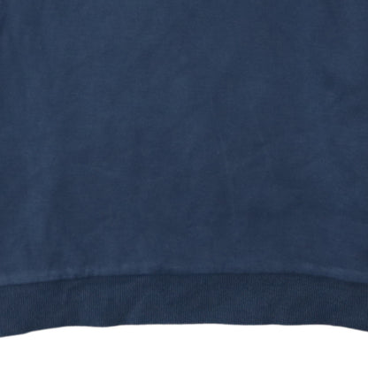 Hugo Boss Men's Blue Logo Crew Neck Cotton Sweatshirt - Size L