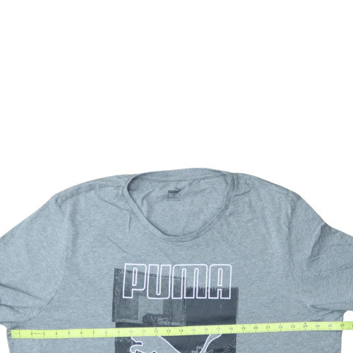 Puma Men's Grey Graphic Print Crew Neck Short Sleeve T-Shirt 3XL