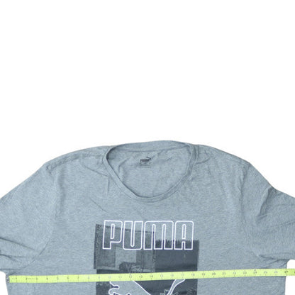Puma Men's Grey Graphic Print Crew Neck Short Sleeve T-Shirt 3XL
