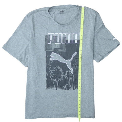 Puma Men's Grey Graphic Print Crew Neck Short Sleeve T-Shirt 3XL
