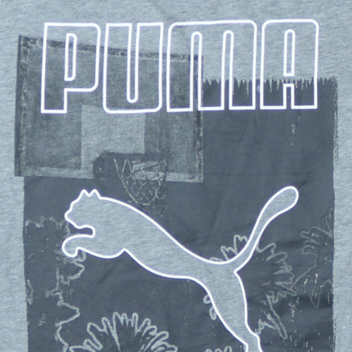 Puma Men's Grey Graphic Print Crew Neck Short Sleeve T-Shirt 3XL
