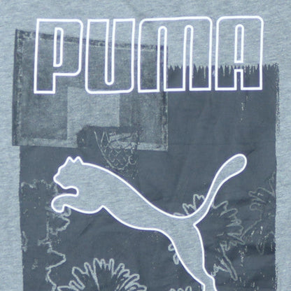 Puma Men's Grey Graphic Print Crew Neck Short Sleeve T-Shirt 3XL