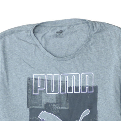 Puma Men's Grey Graphic Print Crew Neck Short Sleeve T-Shirt 3XL