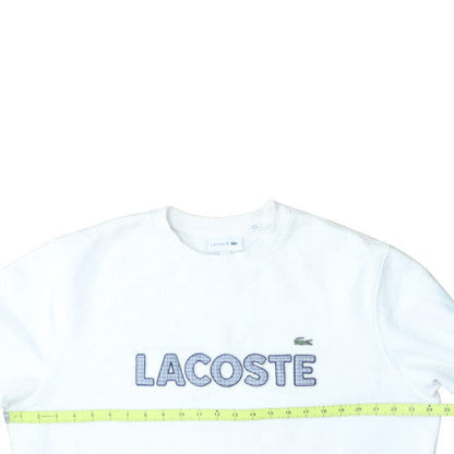 Lacoste Men's White Crew Neck Sweatshirt XL Cotton Blend