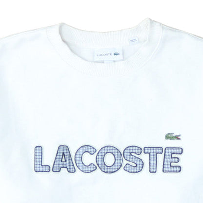 Lacoste Men's White Crew Neck Sweatshirt XL Cotton Blend
