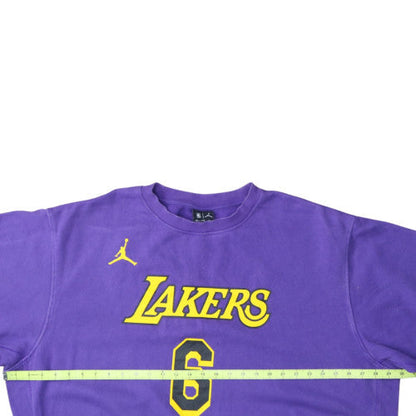 Nike Jordan NBA Lakers Purple Crew Neck Sweatshirt XXL Men's