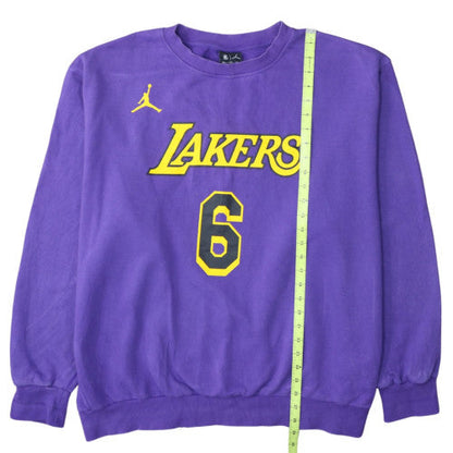 Nike Jordan NBA Lakers Purple Crew Neck Sweatshirt XXL Men's