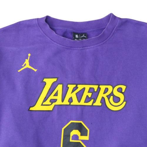 Nike Jordan NBA Lakers Purple Crew Neck Sweatshirt XXL Men's