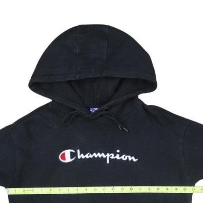 Champion Men's Black Pullover Hoodie Medium Embroidered Logo