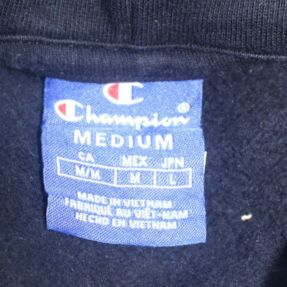 Champion Men's Black Pullover Hoodie Medium Embroidered Logo