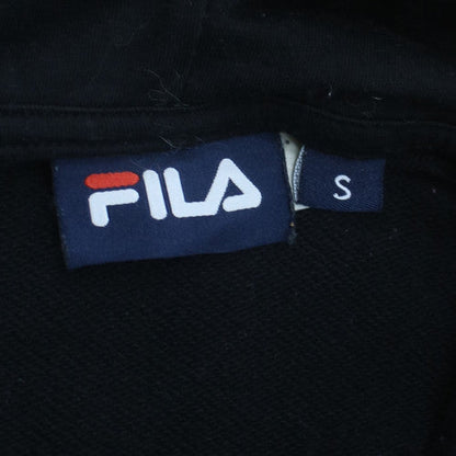 FILA Women’s Black Pullover Hoodie Small Cotton Blend Logo Hooded Sweatshirt