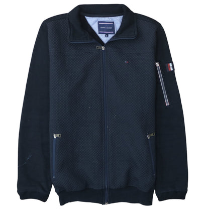 Tommy Hilfiger Men's Black XL Track Jacket Cotton Blend Zip Up