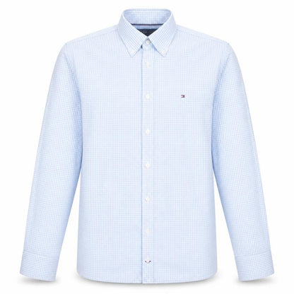 Tommy Hilfiger Men Blue Check Button-Down Long Sleeve Shirt M