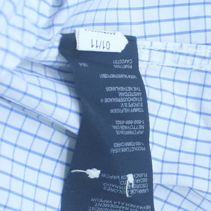 Tommy Hilfiger Men Blue Check Button-Down Long Sleeve Shirt M