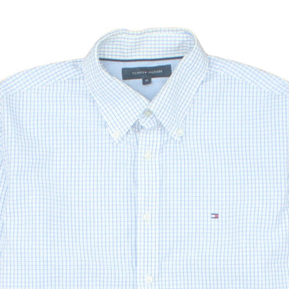 Tommy Hilfiger Men Blue Check Button-Down Long Sleeve Shirt M