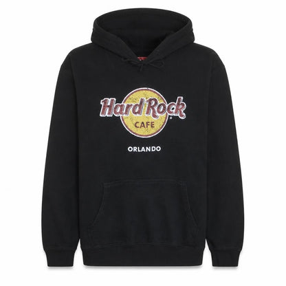 Hard Rock Cafe Men Black XL Pullover Hoodie Orlando Logo
