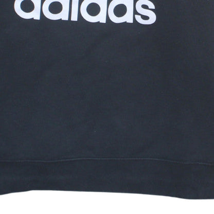Adidas Women Black 3XL Crew Neck Sweatshirt with Logo Print