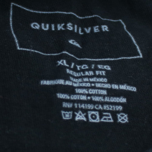Quiksilver Men's Black XL Regular Fit Cotton Graphic T-Shirt