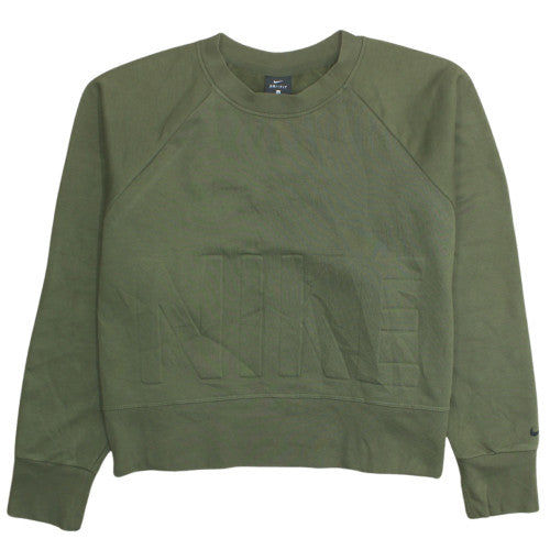 Nike Women's Green Crew Neck Dri-FIT Sweatshirt XL Cotton Blend