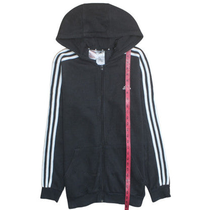 Adidas Boys Black Full Zip Hoodie 15-16 Years Classic Sportswear