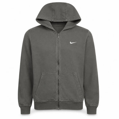 Nike Men's Grey Full Zip Hoodie Size L Fleece Sportswear