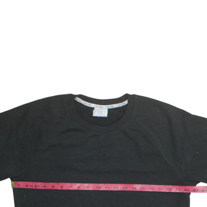 Calvin Klein Men's Black Crew Neck Logo Sweatshirt M Pullover