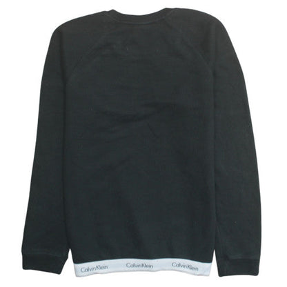 Calvin Klein Men's Black Crew Neck Logo Sweatshirt M Pullover