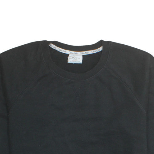 Calvin Klein Men's Black Crew Neck Logo Sweatshirt M Pullover