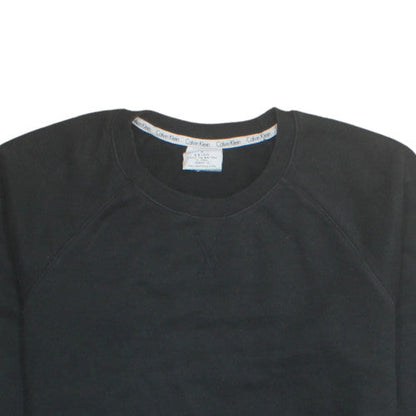 Calvin Klein Men's Black Crew Neck Logo Sweatshirt M Pullover