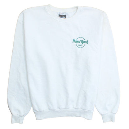 Hard Rock Cafe Women’s White Crew Neck Pullover Sweatshirt S by Stradivarius