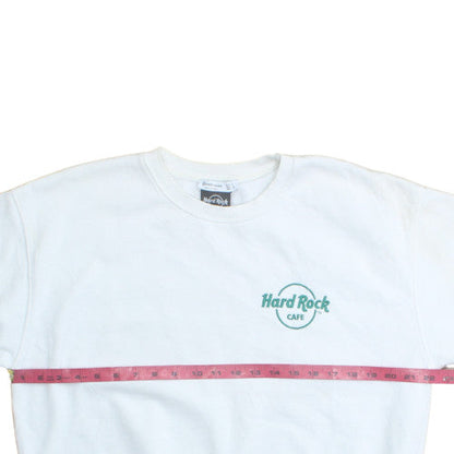 Hard Rock Cafe Women’s White Crew Neck Pullover Sweatshirt S by Stradivarius