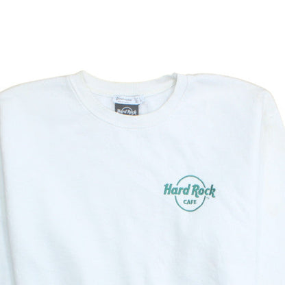 Hard Rock Cafe Women’s White Crew Neck Pullover Sweatshirt S by Stradivarius