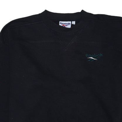 Reebok Men's Black Logo Pullover Sweatshirt L Vintage Sportswear