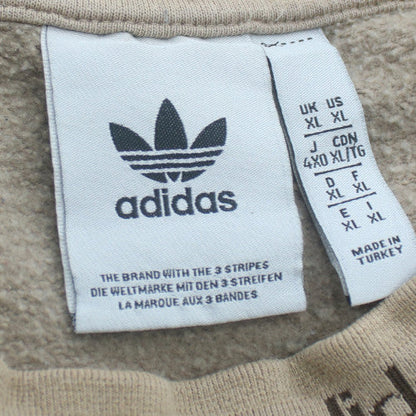 Adidas Mens Beige XL Pullover Crew Neck Sweatshirt