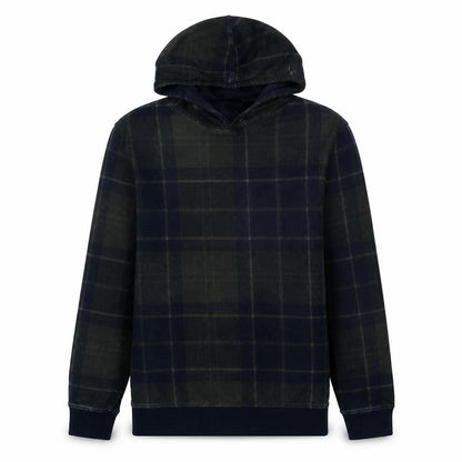 Barbour Men's Green XL Check Pullover Hoodie Cotton Autumn Winter