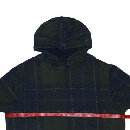 Barbour Men's Green XL Check Pullover Hoodie Cotton Autumn Winter
