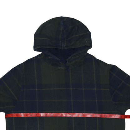 Barbour Men's Green XL Check Pullover Hoodie Cotton Autumn Winter