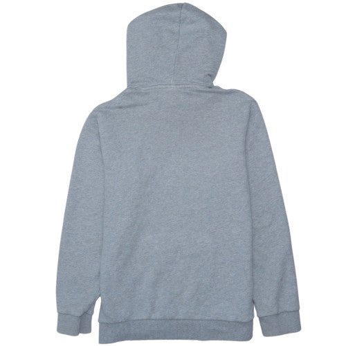 Adidas Men Grey Pullover Hoodie Small Logo Fleece Sweatshirt