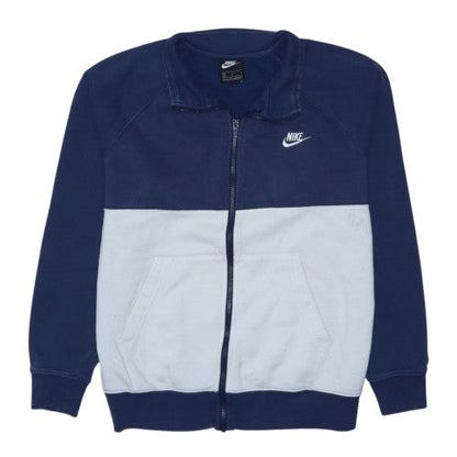 Nike Men's Blue M Track Jacket Full Zip Colourblock Fleece