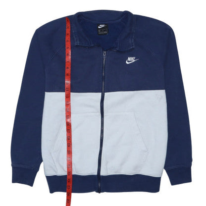 Nike Men's Blue M Track Jacket Full Zip Colourblock Fleece
