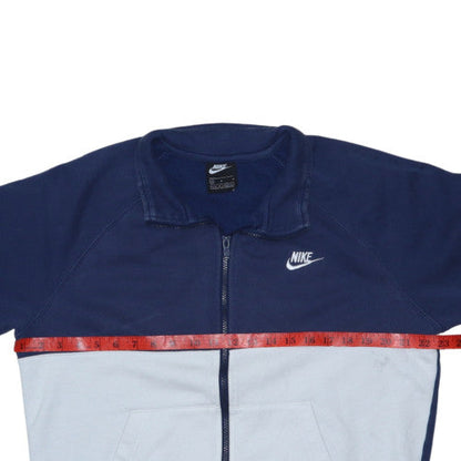 Nike Men's Blue M Track Jacket Full Zip Colourblock Fleece