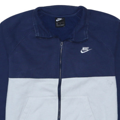 Nike Men's Blue M Track Jacket Full Zip Colourblock Fleece