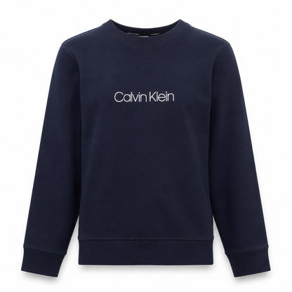 Calvin Klein Women’s Navy Blue Logo Crew Neck Pullover Sweatshirt L
