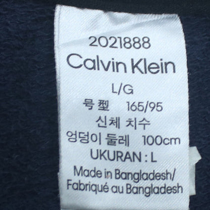Calvin Klein Women’s Navy Blue Logo Crew Neck Pullover Sweatshirt L