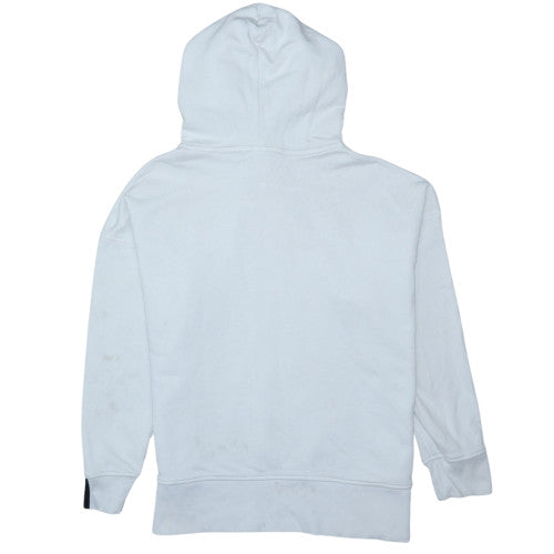 Adidas Womens White Pullover Hoodie Size 14 Logo Trim Cotton