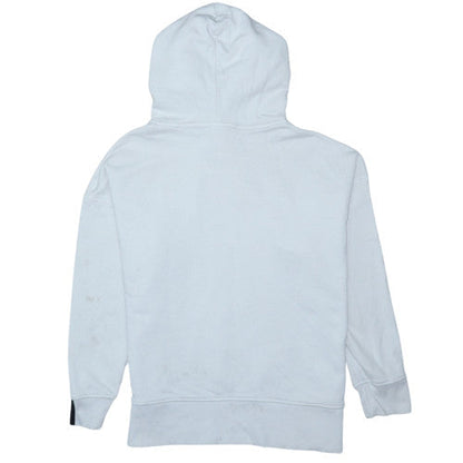 Adidas Womens White Pullover Hoodie Size 14 Logo Trim Cotton