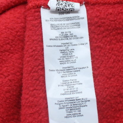 FILA Men's Red Pullover Hoodie Size L Regular Fit Fleece