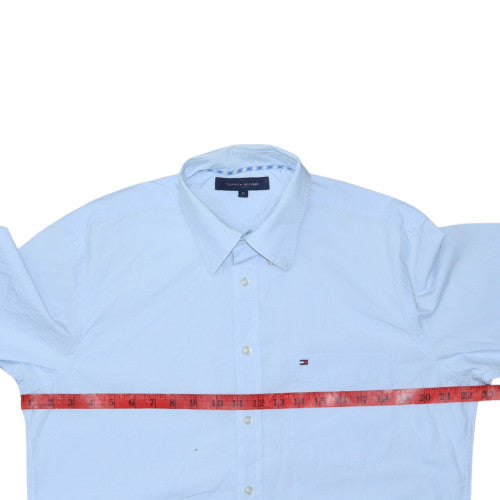 Tommy Hilfiger Men Blue Button-Up Cotton Shirt M Classic Fit