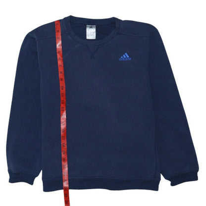 Adidas Mens Blue Pullover Sweatshirt M Crew Neck Regular Fit